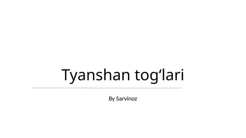 Tyanshan togʻlari