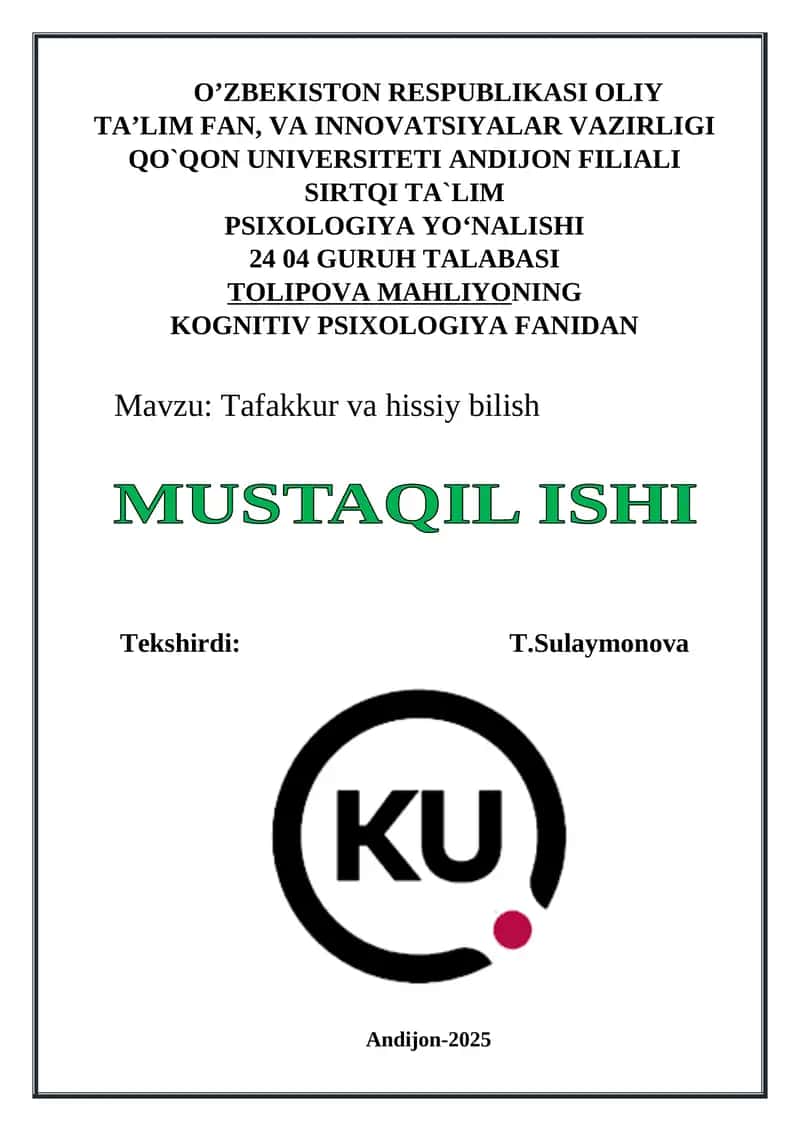 Tafakkur va hissiy bilish