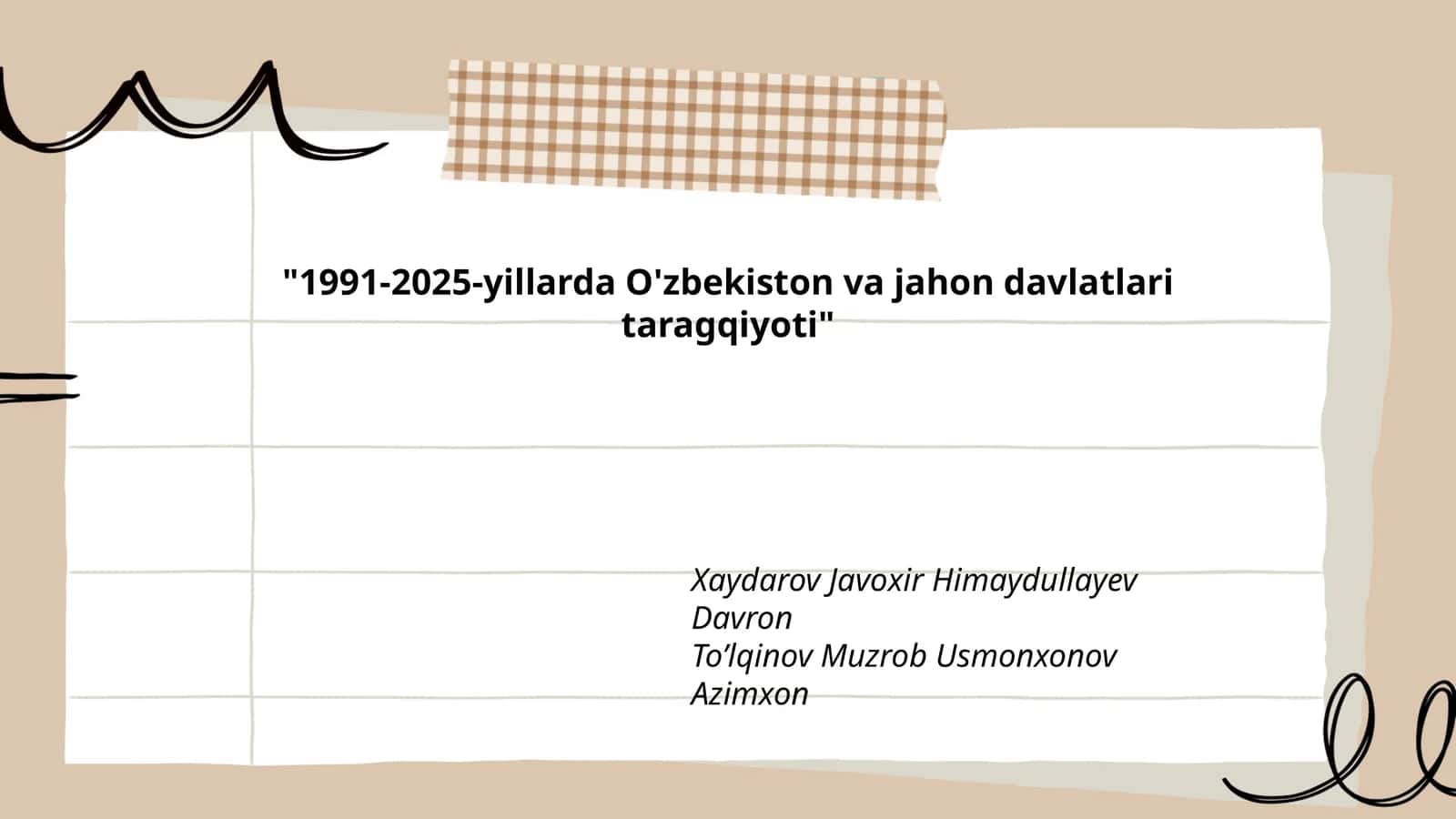 1991-2025-yillarda O'zbekiston va jahon davlatlari taragqiyoti