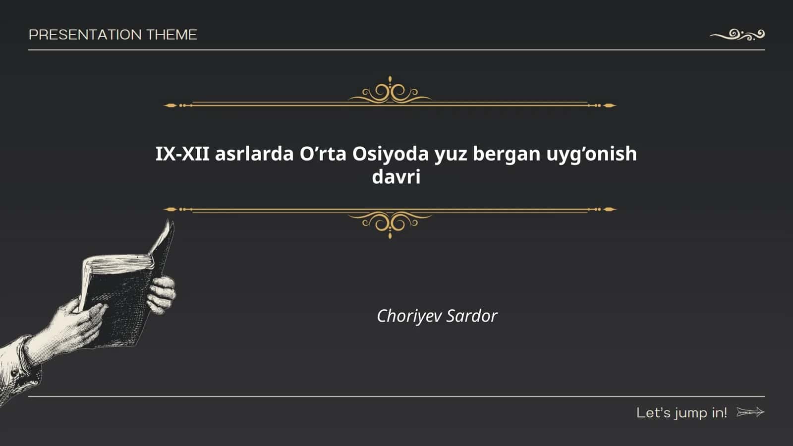 IX-XII asrlarda O’rta Osiyoda yuz bergan uyg’onish davri