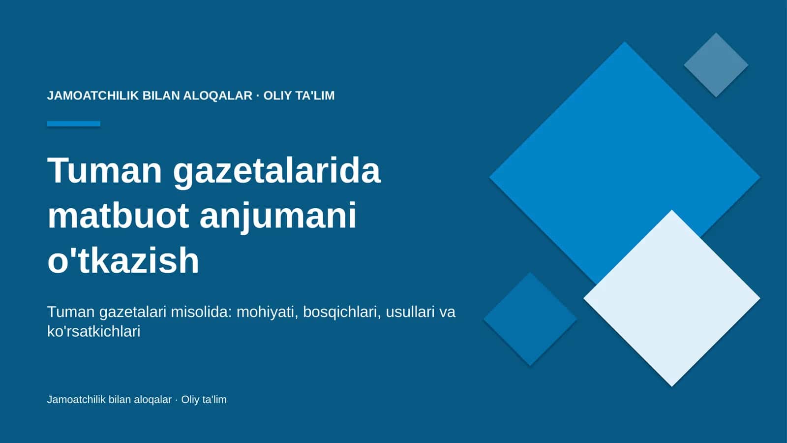 Tuman gazetalarida matbuot anjumani o'tkazish