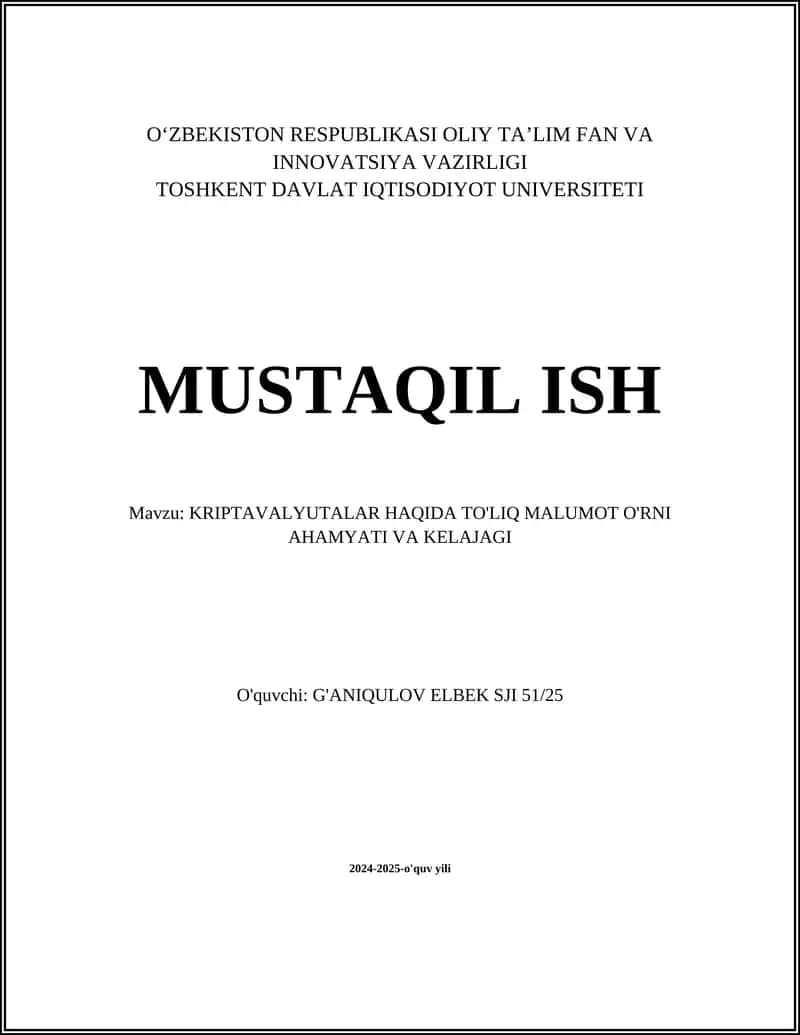 KRIPTAVALYUTALAR HAQIDA TO'LIQ MALUMOT