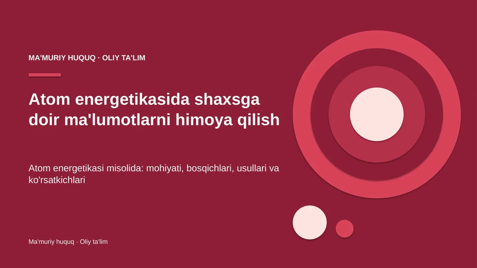 Atom energetikasida shaxsga doir ma'lumotlarni himoya qilish
