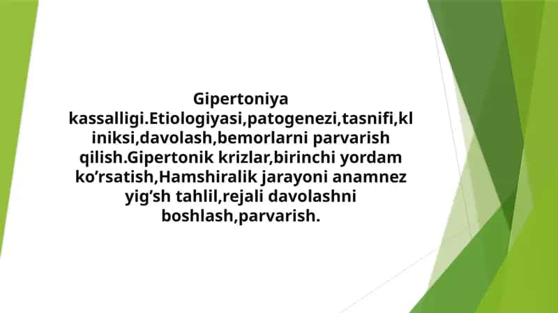 Gipertoniya kassalligi