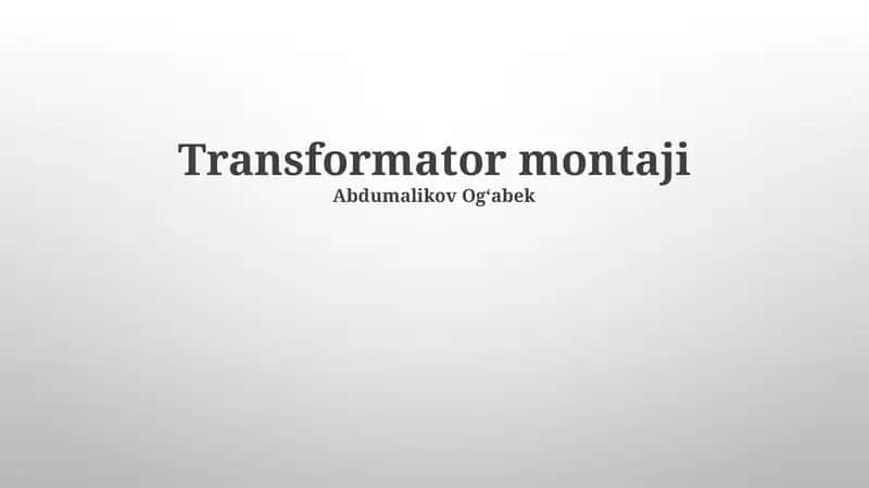 Transformator montaji