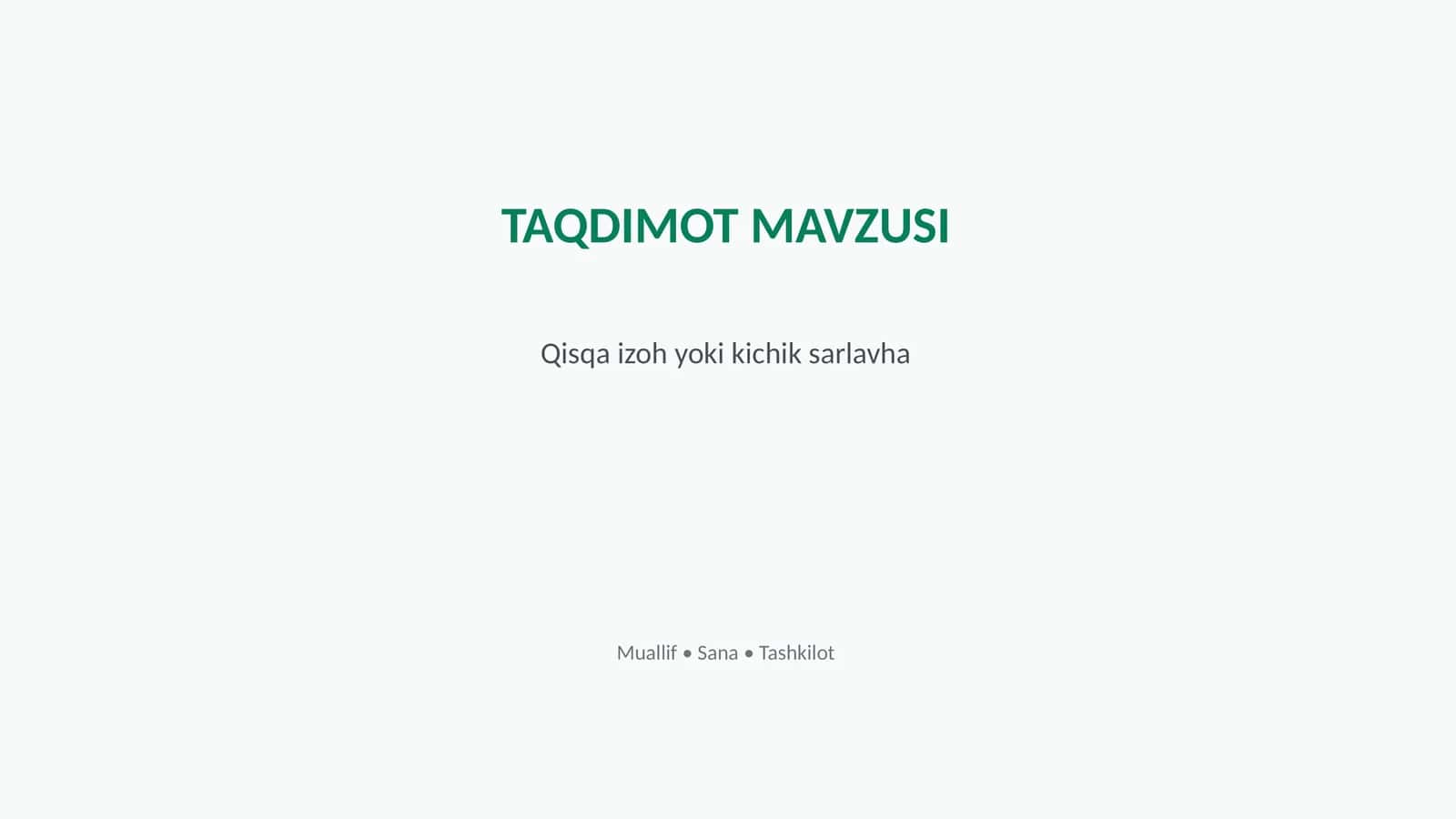 TAQDIMOT MAVZUSI