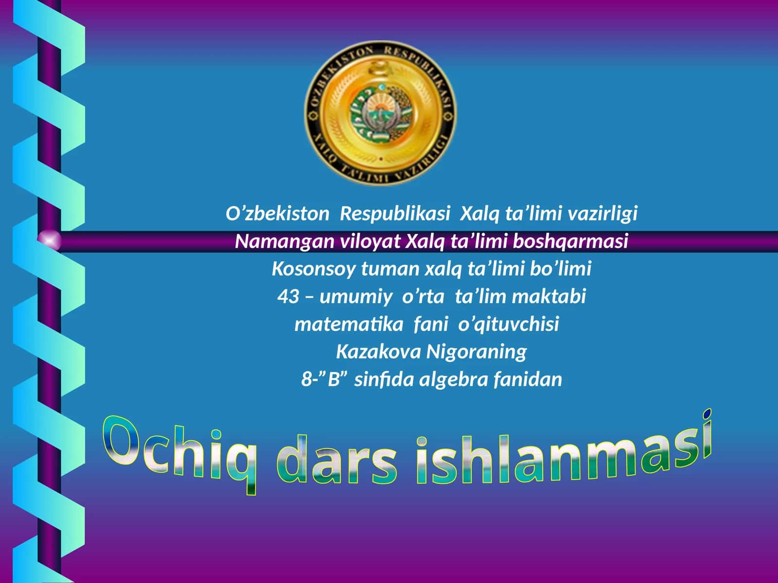 Kvadrattenglamavauningyechimlari