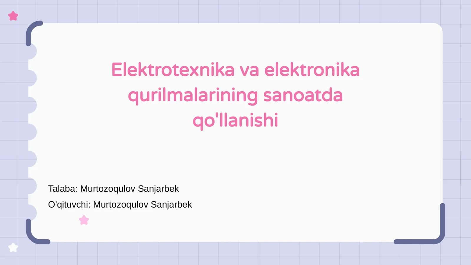 Elektrotexnika va elektronika qurilmalarining sanoatda qo'llanishi