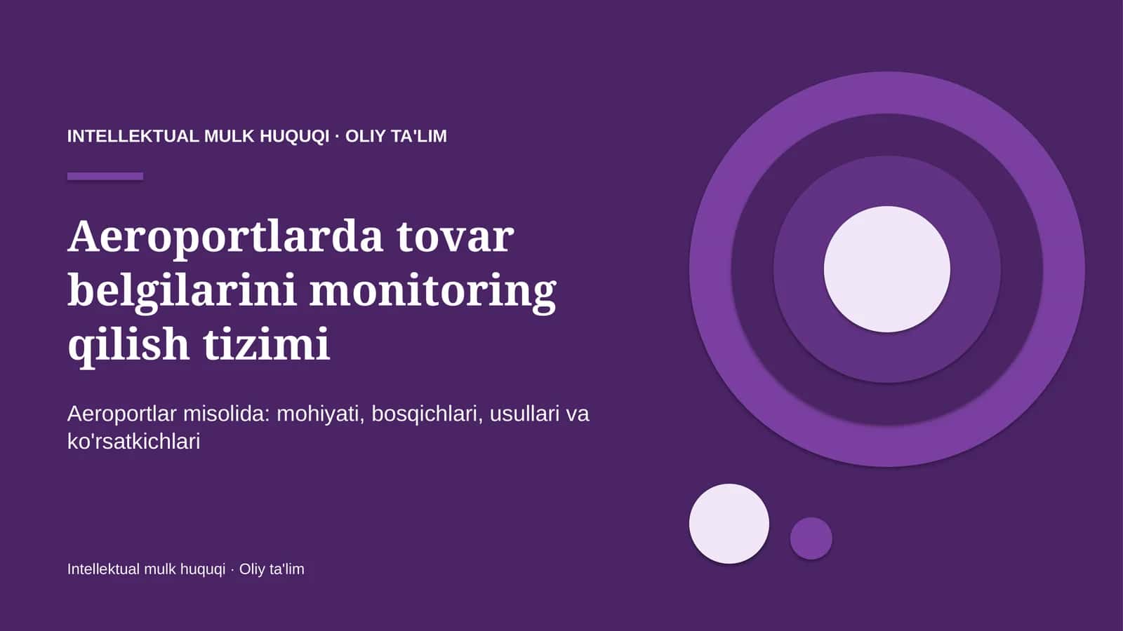 Aeroportlarda tovar belgilarini monitoring qilish tizimi