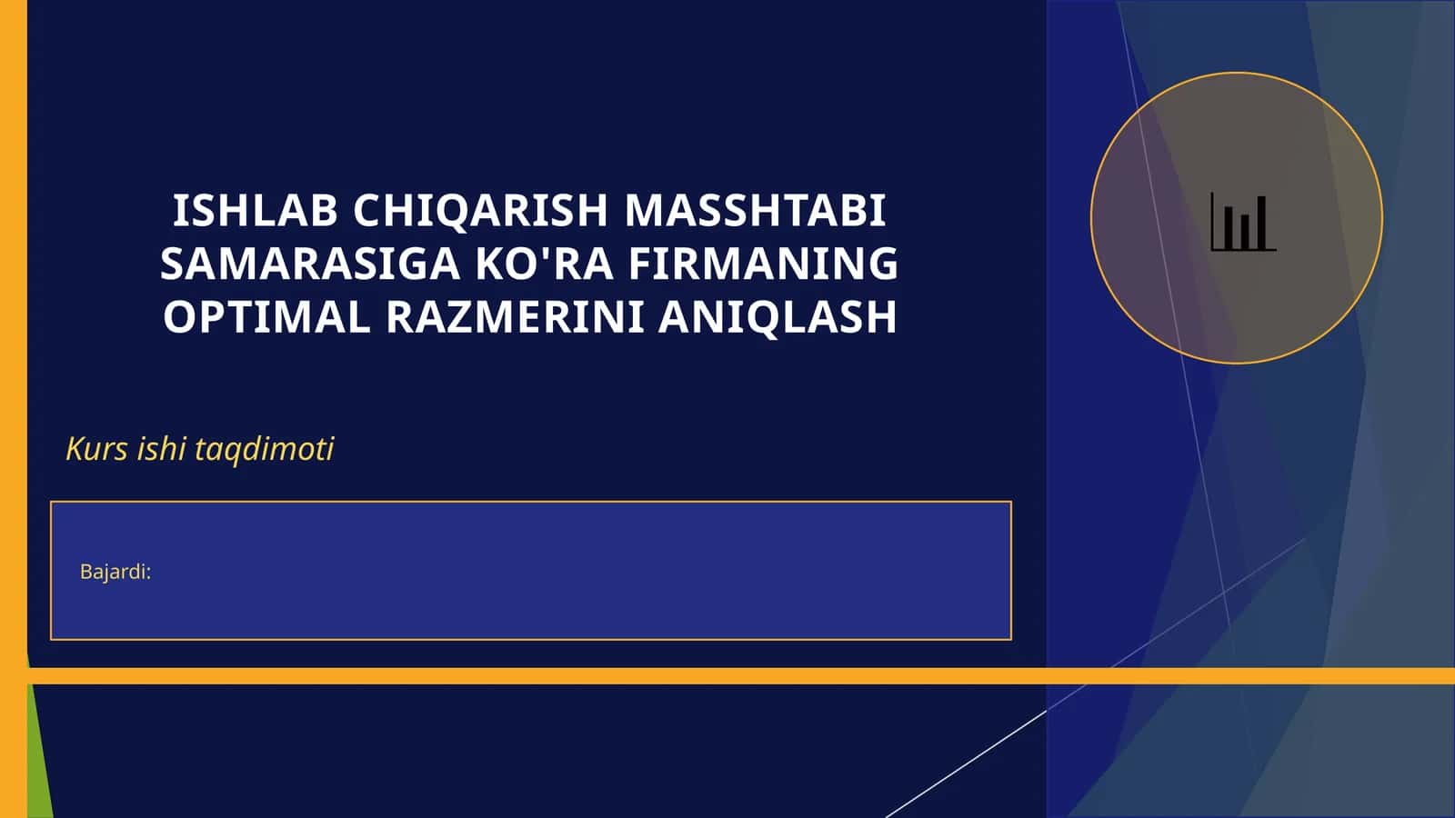 ISHLAB CHIQARISH MASSHTABI SAMARASIGA KO'RA FIRMANING OPTIMAL RAZMERINI ANIQLASH