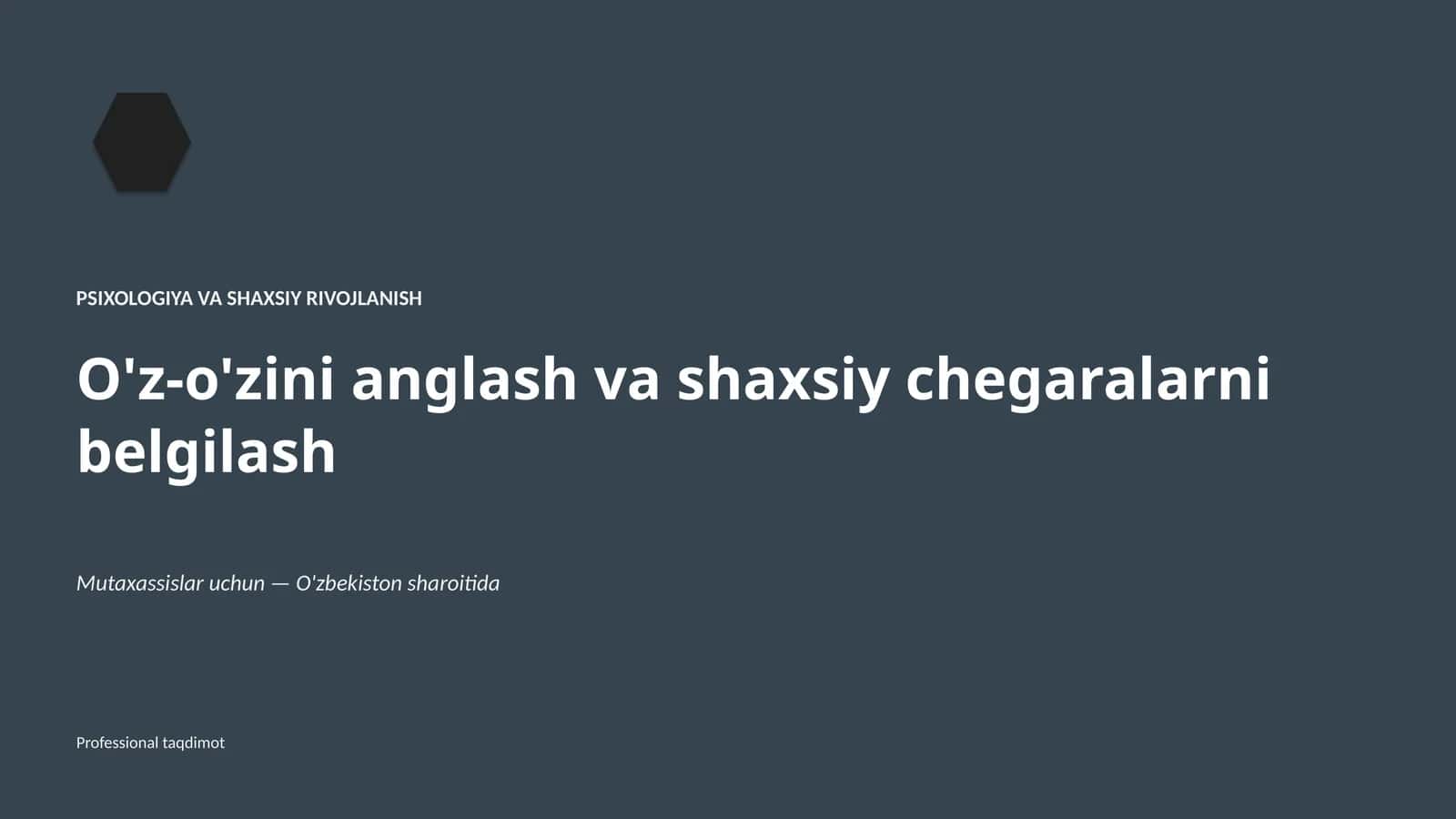 Psixologiya va shaxsiy rivojlanish