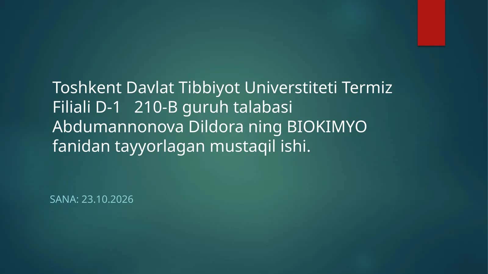 Mavzu:Ovqatning almashinadigan va almashinmaydigan komponentlari. Signallarni membrana orqali oʻtkazish.Membranalar buzilishlarini patalogik jarayonni kelib chiqishidagi oʻrni.