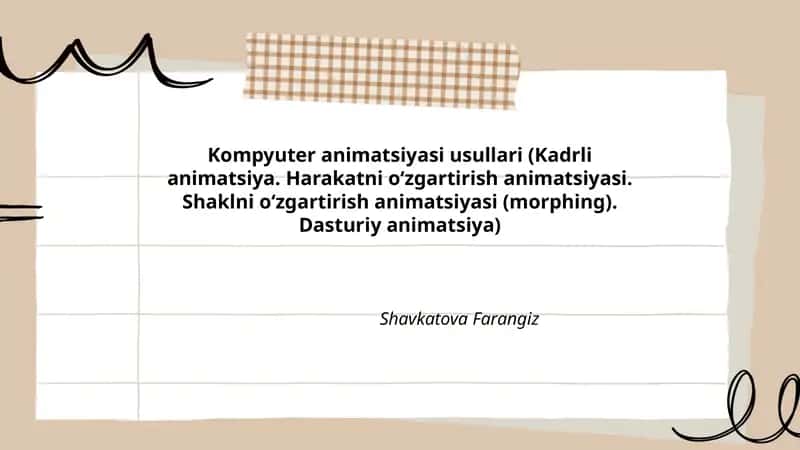 Kompyuter animatsiyasi usullari