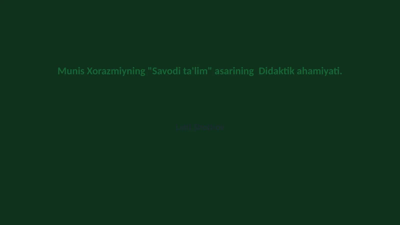 Savodi ta'lim asari