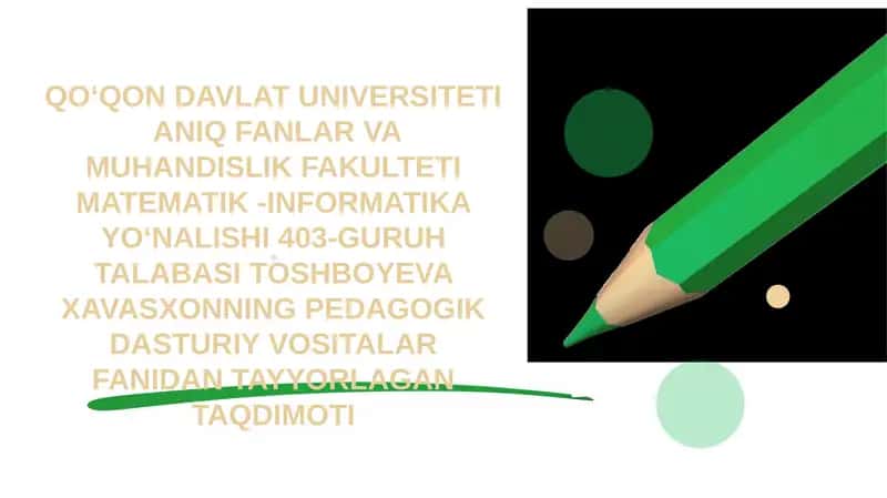 Mavzu:Nazorat qiluvchi pedagogik dasturiy vositalar (krossvordlar) yaratish.