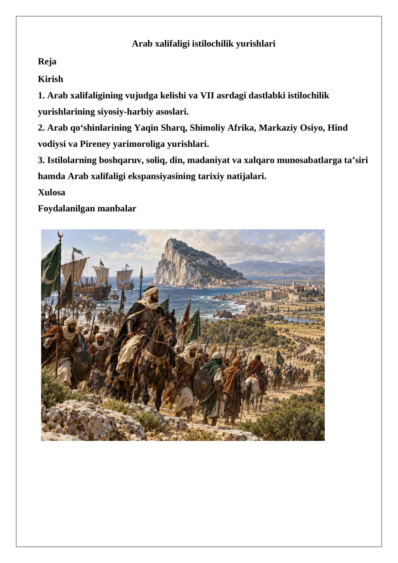 Arab xalifaligi istilochilik yurishlari