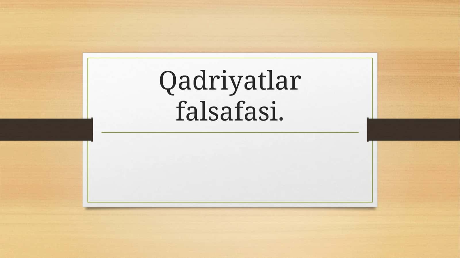 Qadriyatlar falsafasi