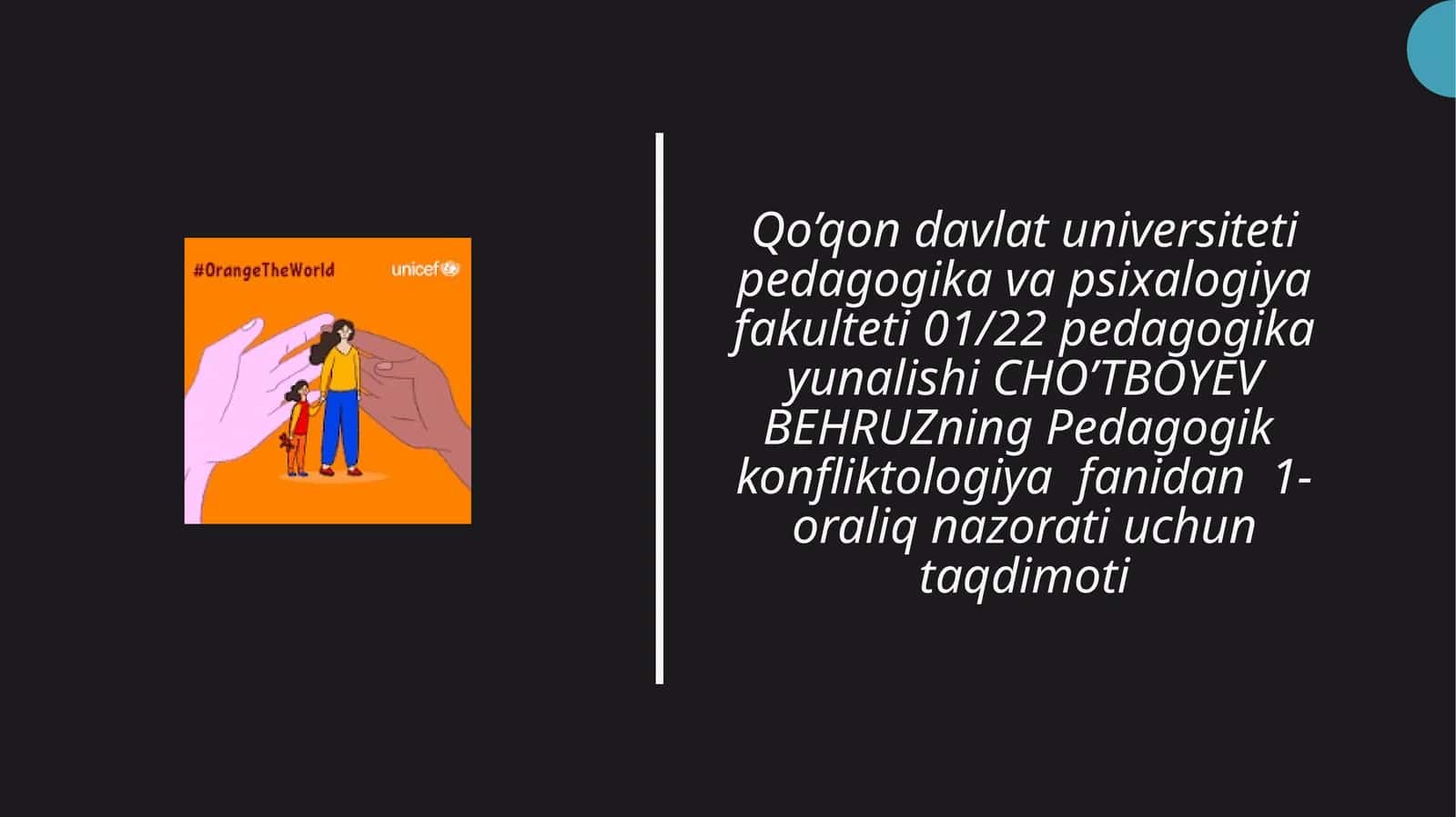 Pedagogik jarayonda amaliyotda uchraydigan konfliktlar