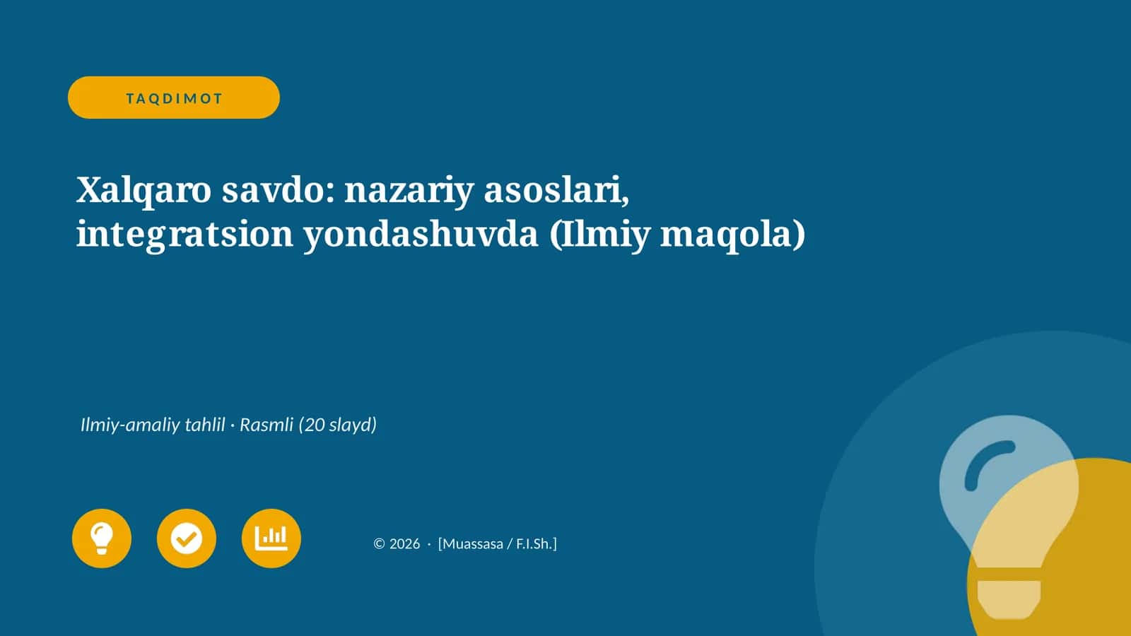 Xalqaro savdo: nazariy asoslari, integratsion yondashuvda (Ilmiy maqola)