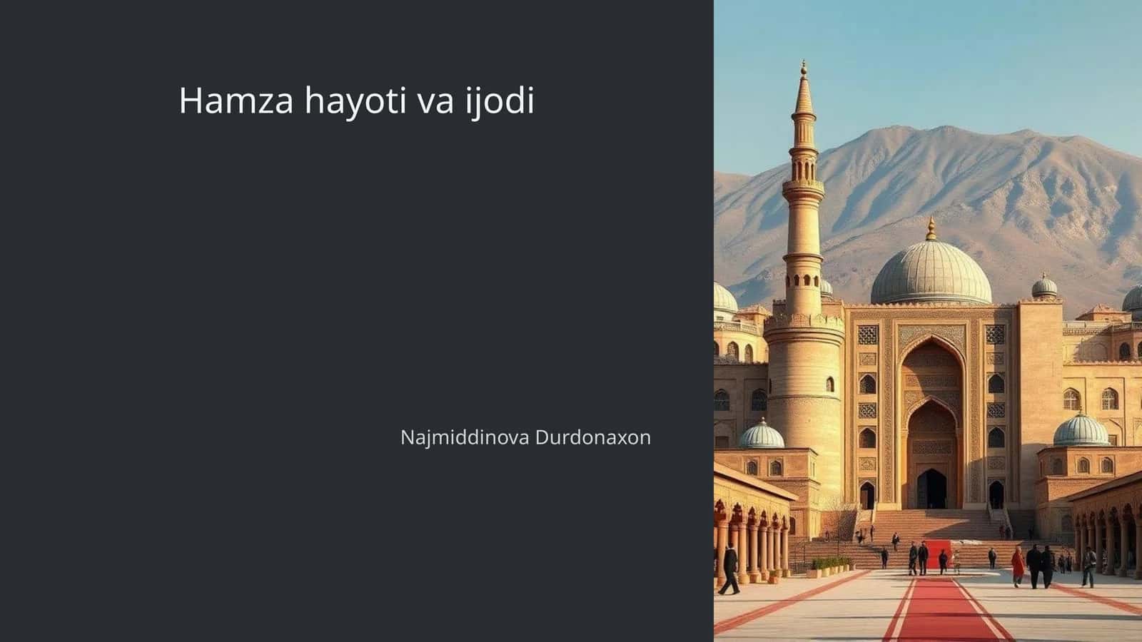 Hamza hayoti va ijodi