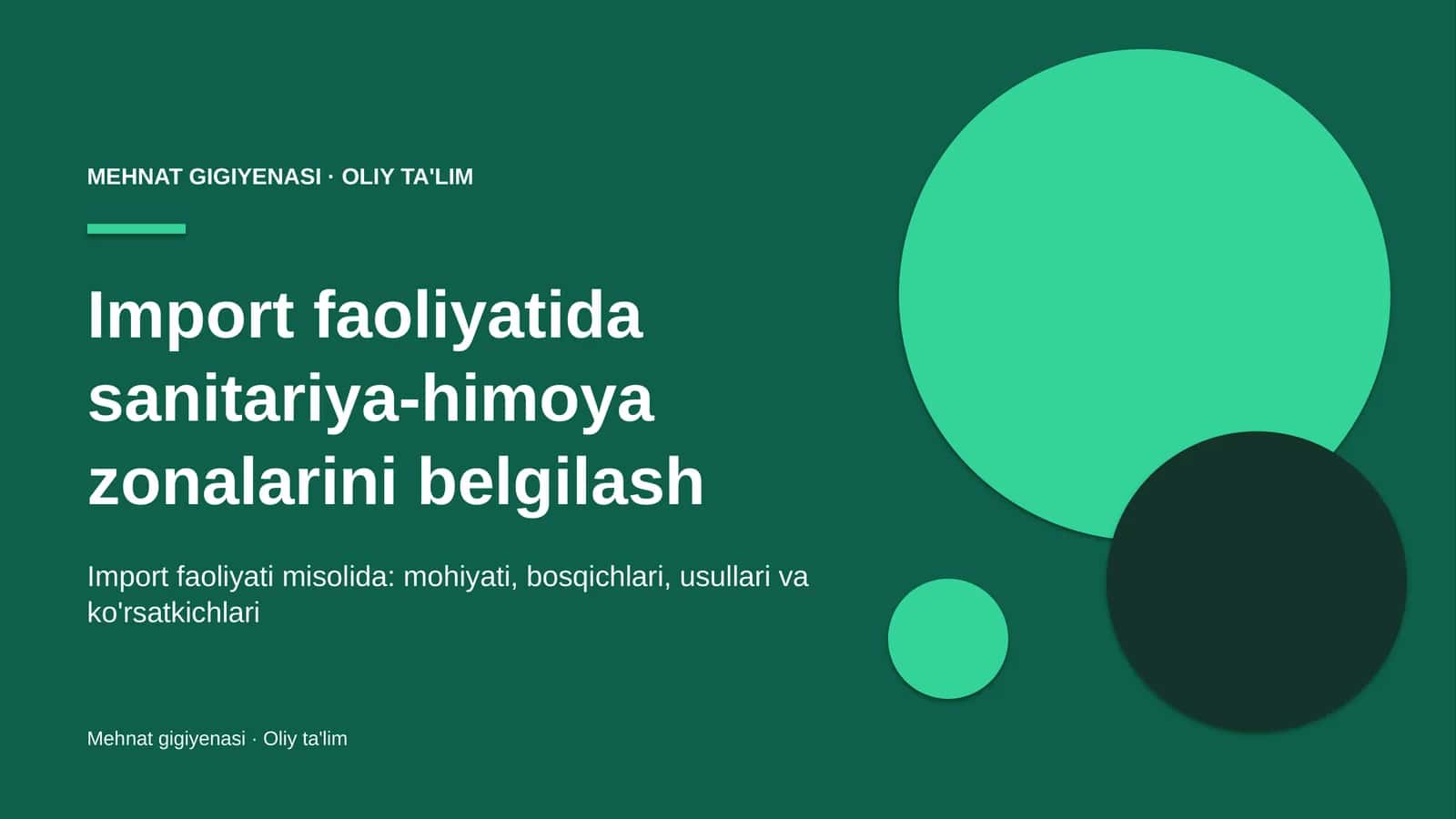 Import faoliyatida sanitariya-himoya zonalarini belgilash