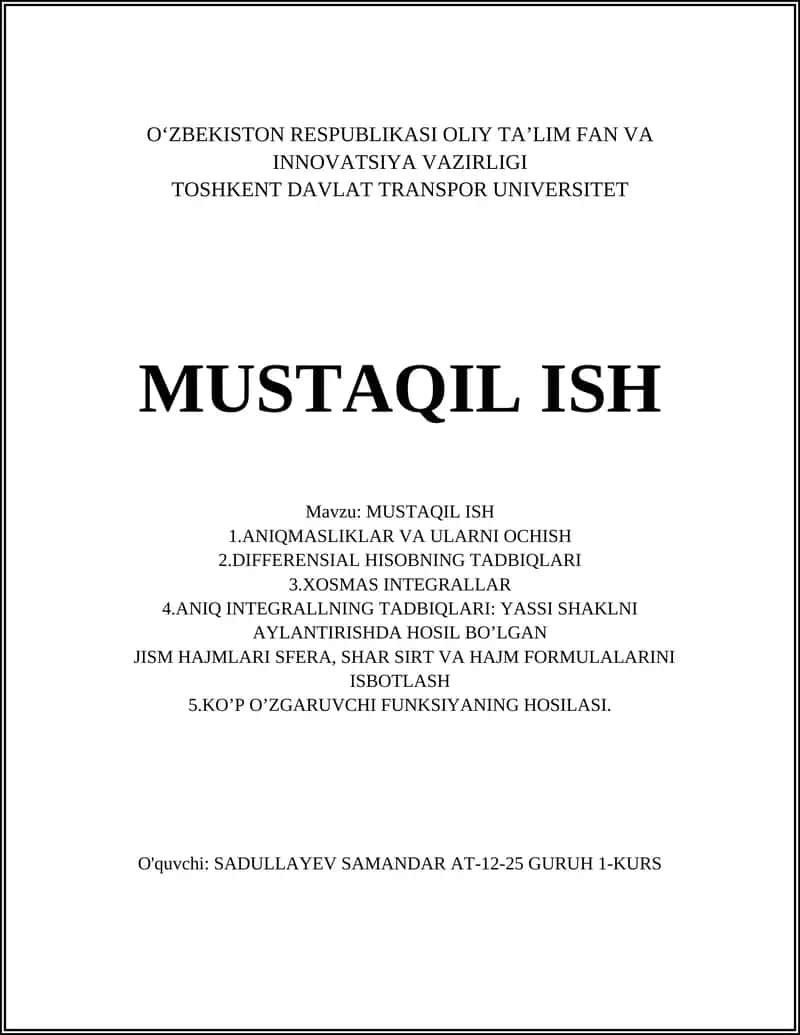Chiziqli aniqmasliklar va yechim toʻplamini topish