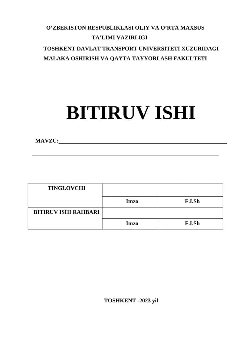Avtomobillarga texnik xizmat ko’rsatish va ta’mirlashning rejaviy-ogohlantiruvchi tizimining asoslari