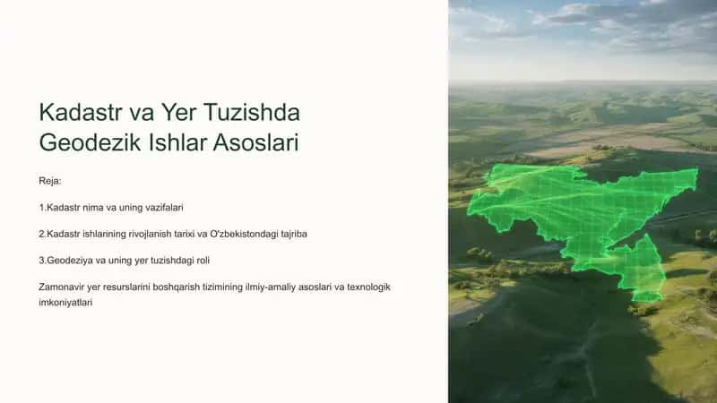 Kadastr va Yer Tuzishda Geodezik Ishlar Asoslari