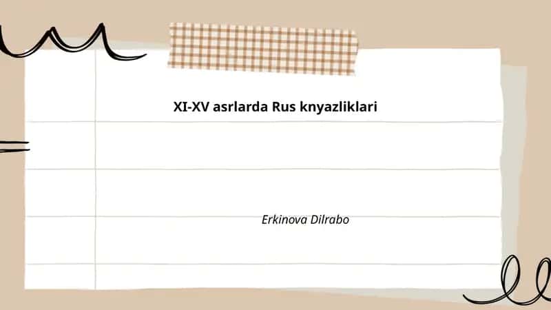 XI-XV asrlarda Rus knyazliklari