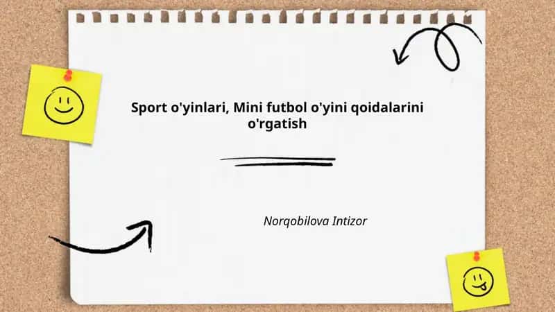 Mini futbol o'yini qoidalarini o'rgatish