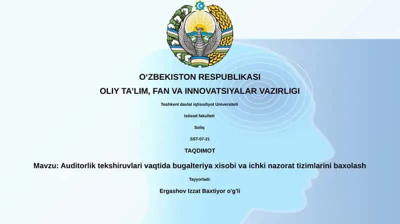 Auditorlik tekshiruvlari vaqtida bugalteriya xisobi va ichki nazorat tizimlarini baxolash