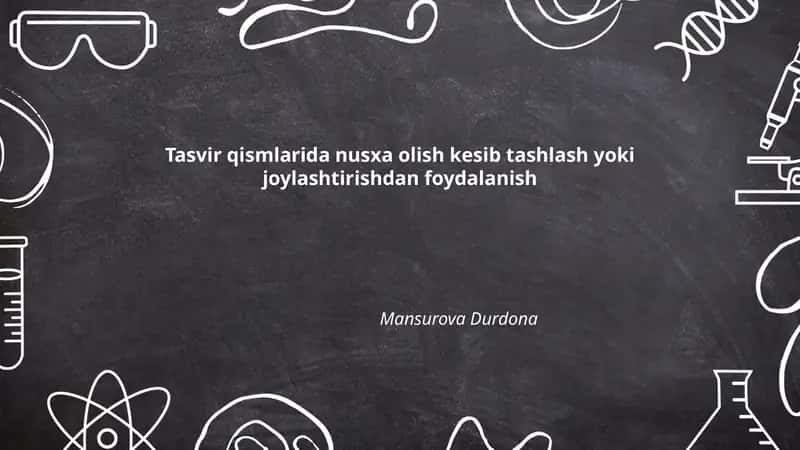 Tasvir qismlarida nusxa olish kesib tashlash yoki joylashtirishdan foydalanish