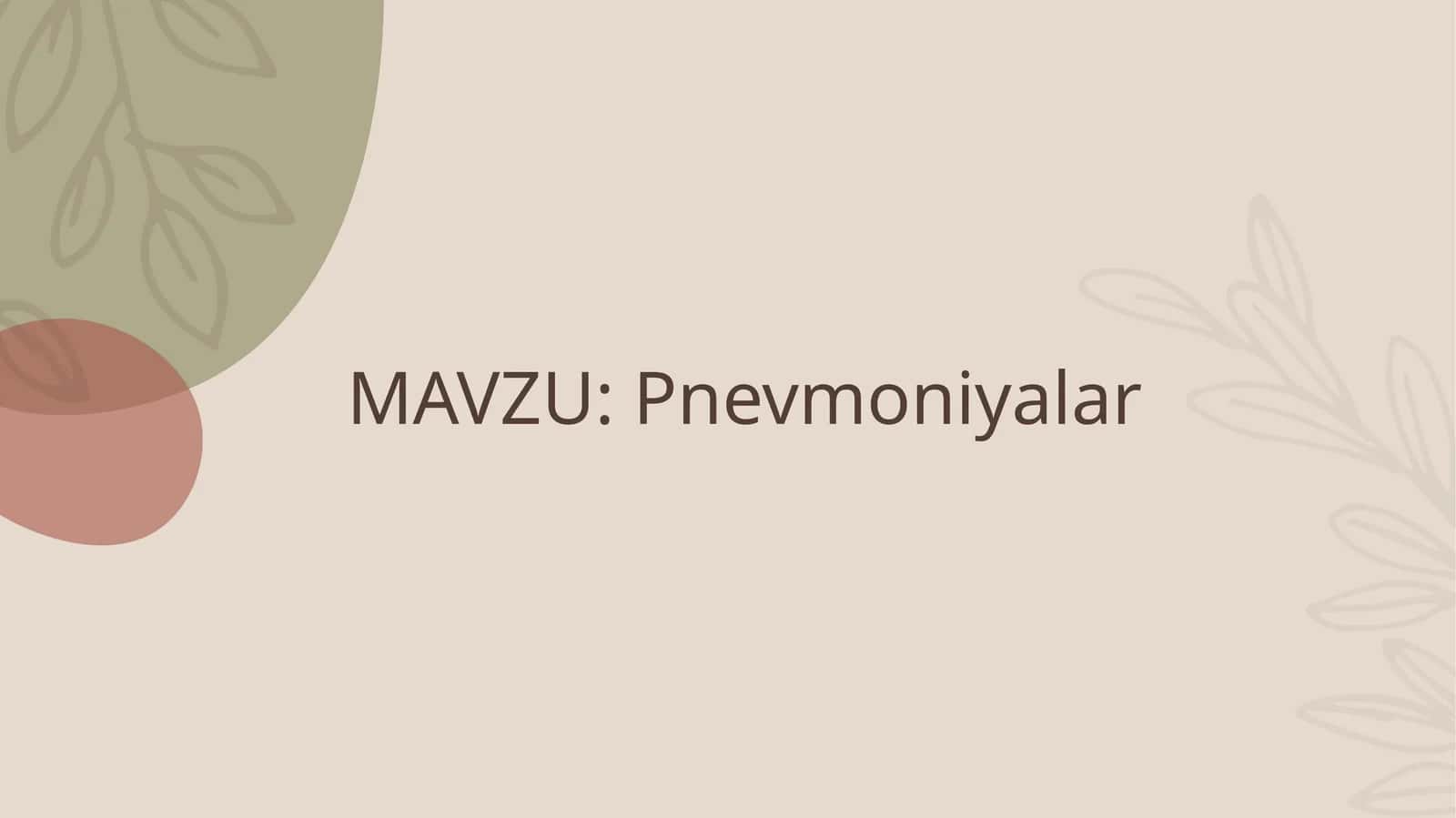 Pnevmoniyalar