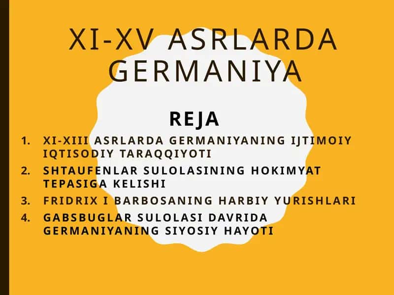 XI-XV ASRLARDA GERMANIYA