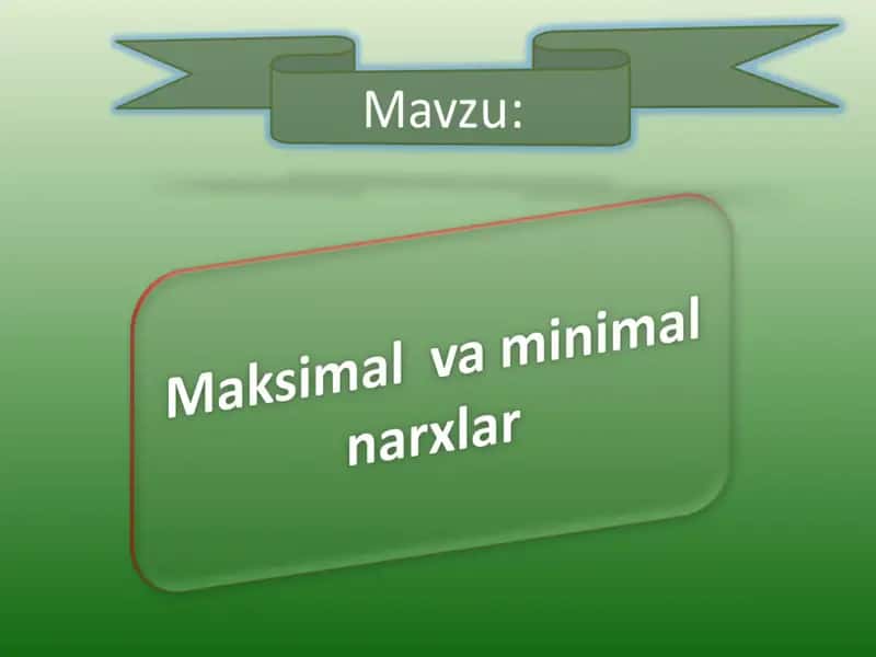 Tovarlar qiymati va ularning nafliligi