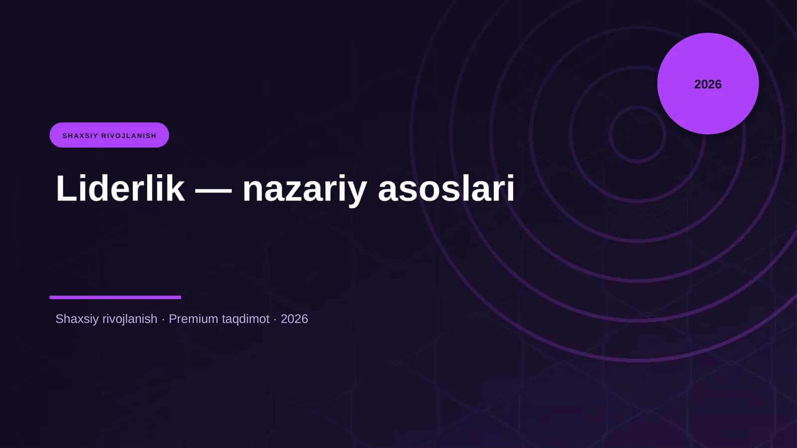 Liderlik — nazariy asoslari