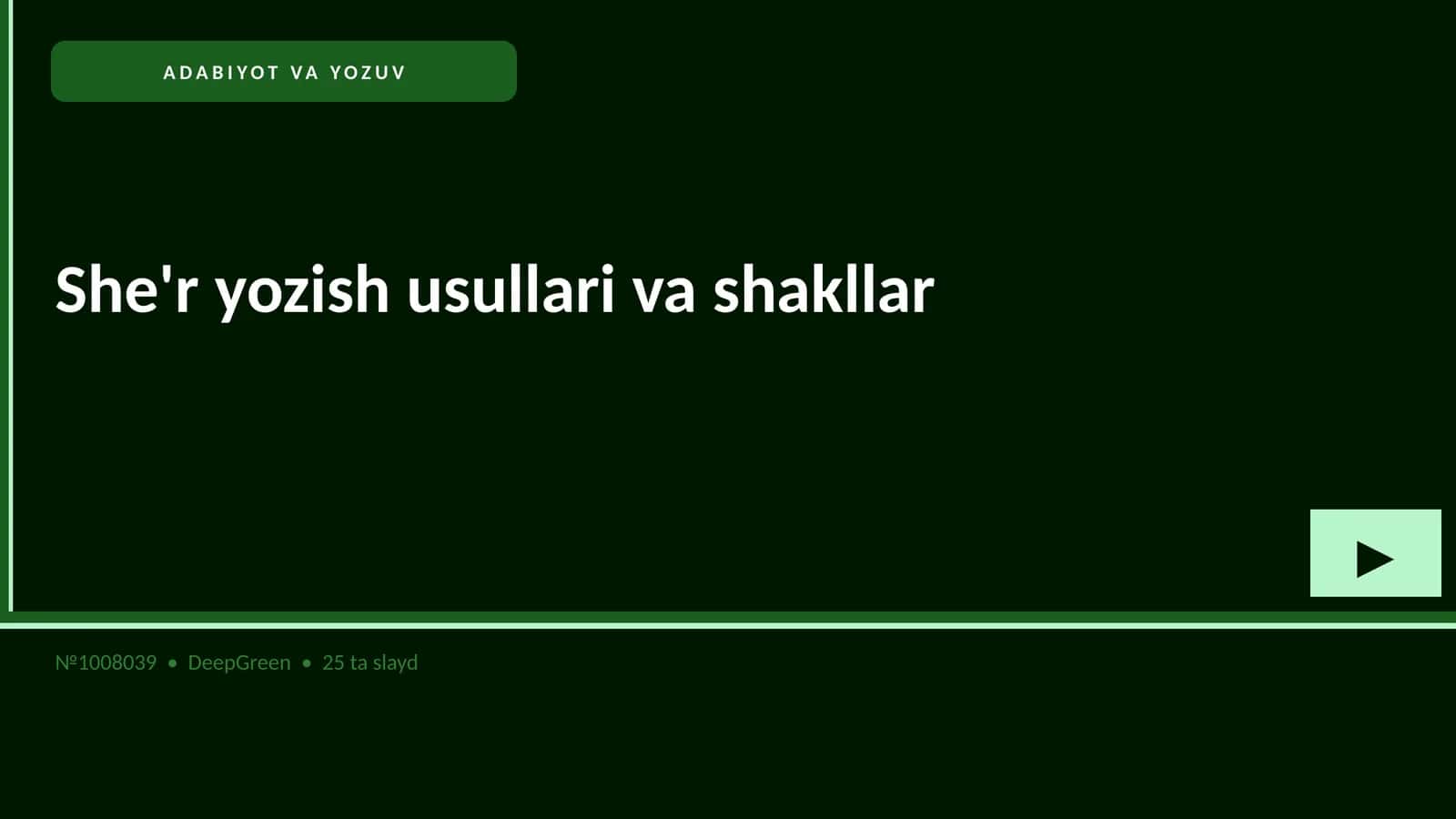 She'r yozish usullari va shakllar
