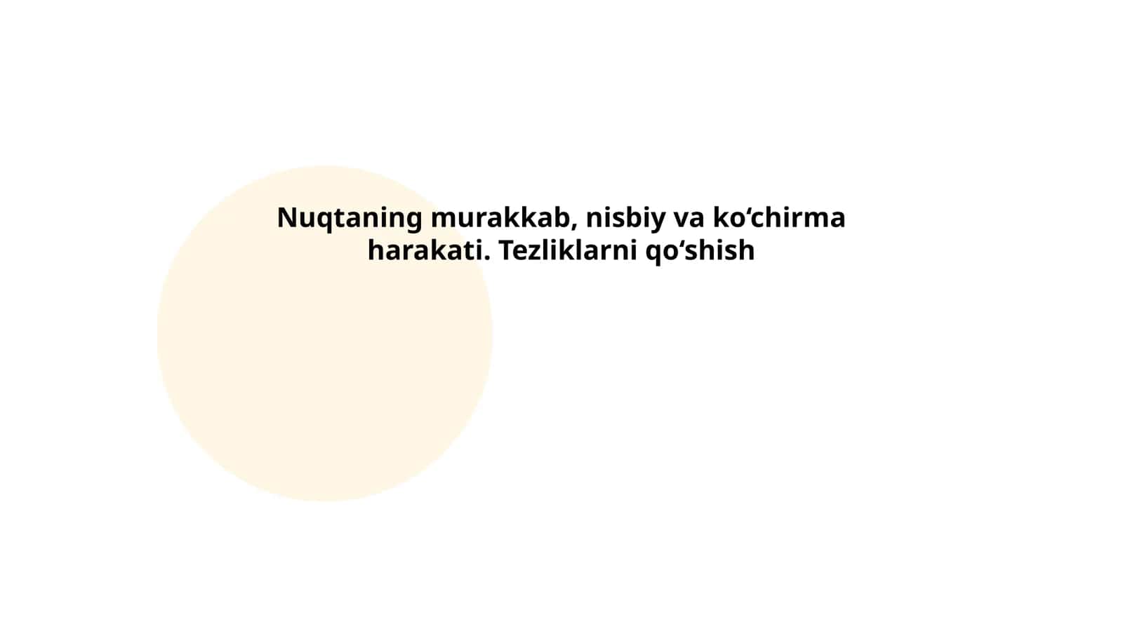 Murakkab Harakat Tushunchasi