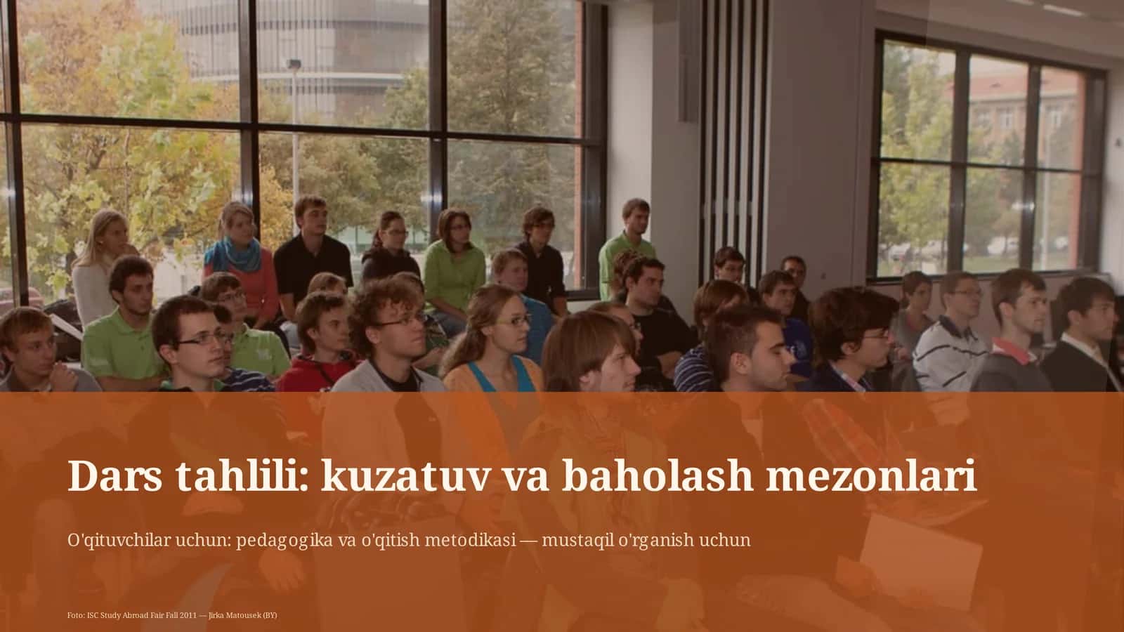 Dars tahlili: kuzatuv va baholash mezonlari