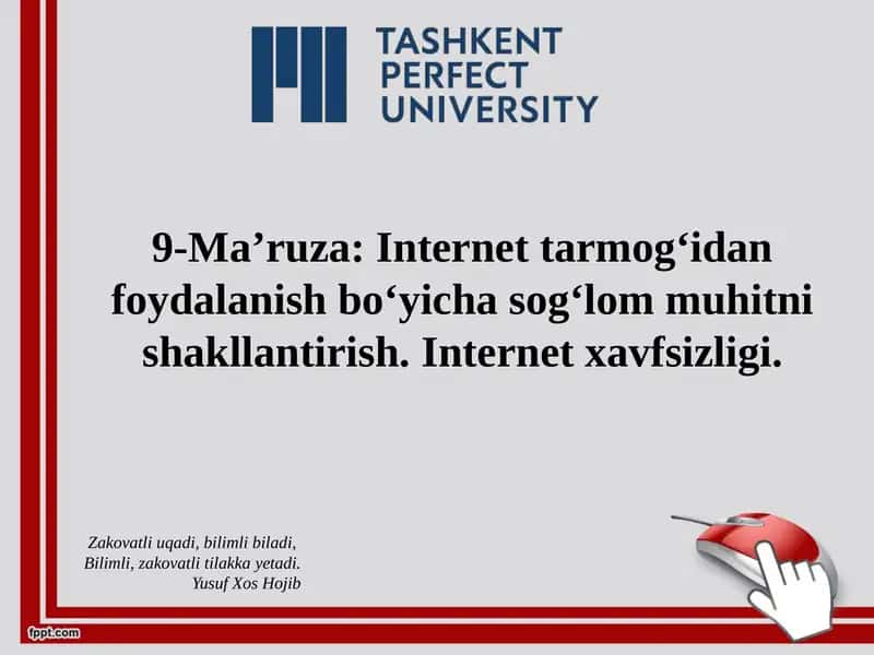 Internet tarmog‘idan foydalanish bo‘yicha sog‘lom muhitni shakllantirish