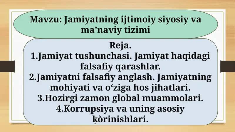 Jamiyatning Ijtimoiy-siyosiy Vama'navi Tizimi