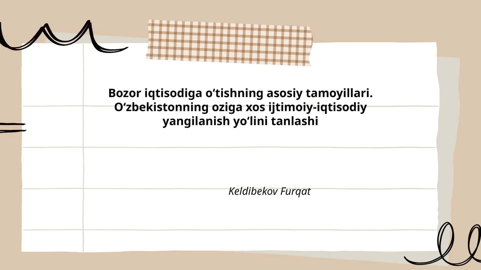 Bozor iqtisodiga oʻtishning asosiy tamoyillari