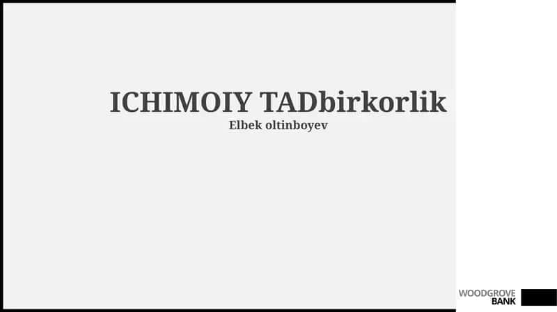 ICHIMOIY Tadbirkorlik