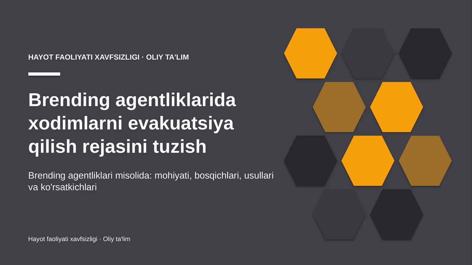 Brending agentliklarida xodimlarni evakuatsiya qilish rejasini tuzish