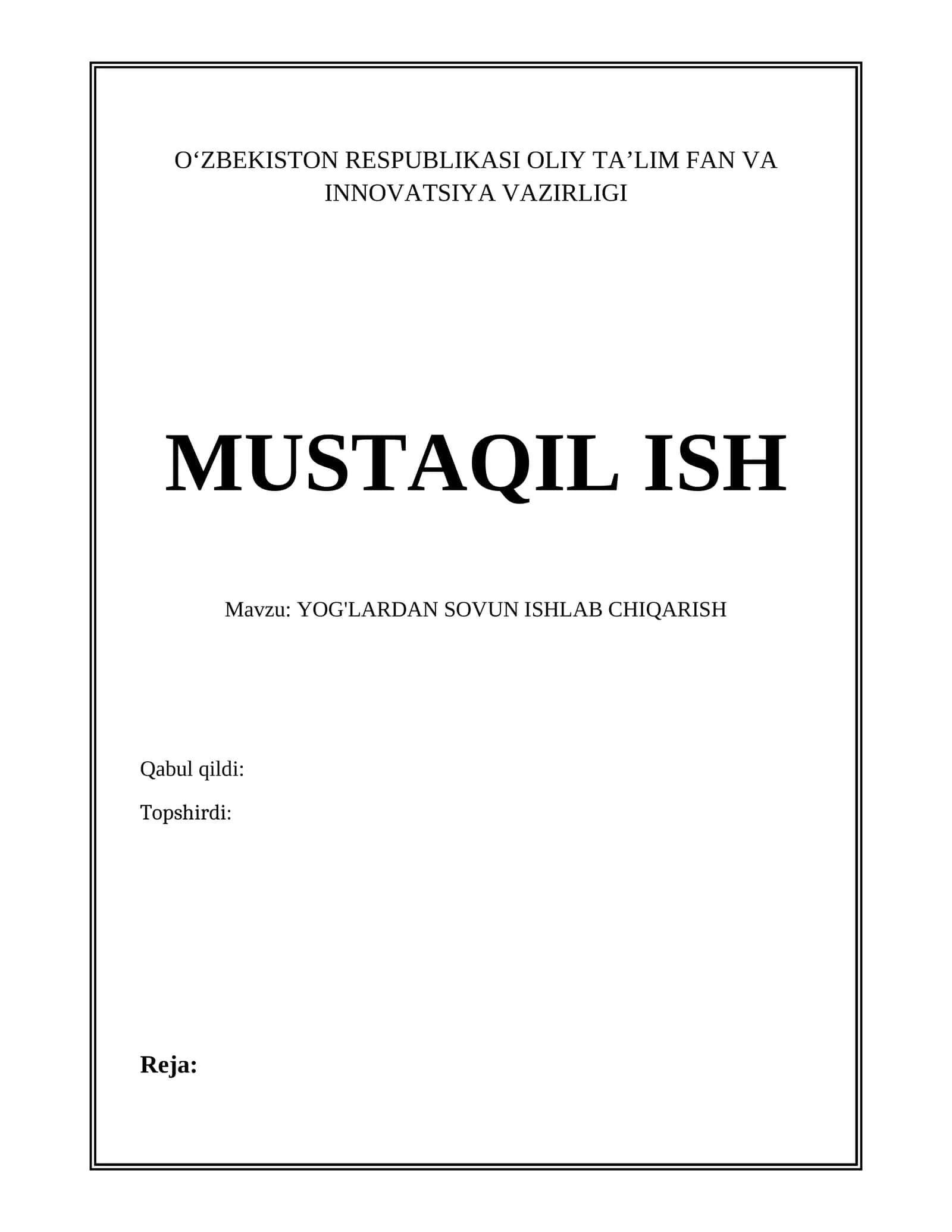 Yog'lardan sovun ishlab chiqarish
