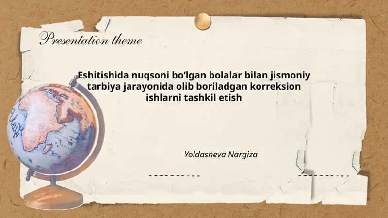 Eshitishida nuqsoni boʻlgan bolalar bilan jismoniy tarbiya jarayonida olib boriladgan korreksion ishlarni tashkil etish