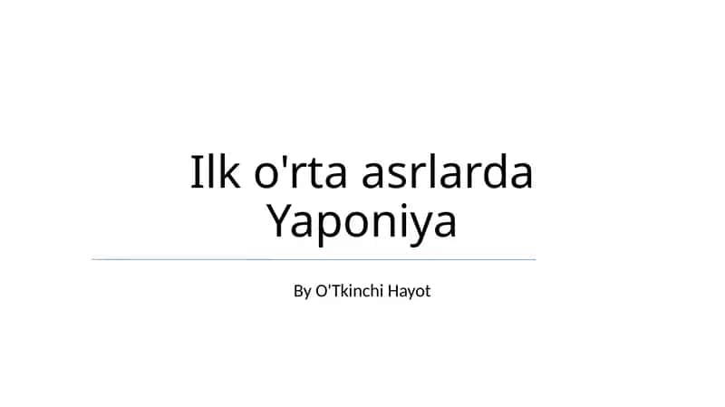 Ilk o'rta asrlarda Yaponiya