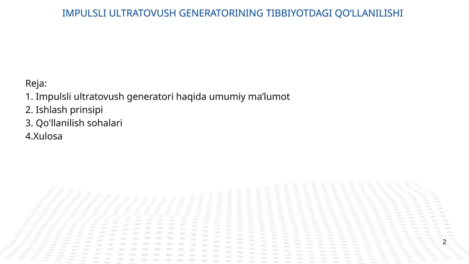 Impulsli ultratovush generatori