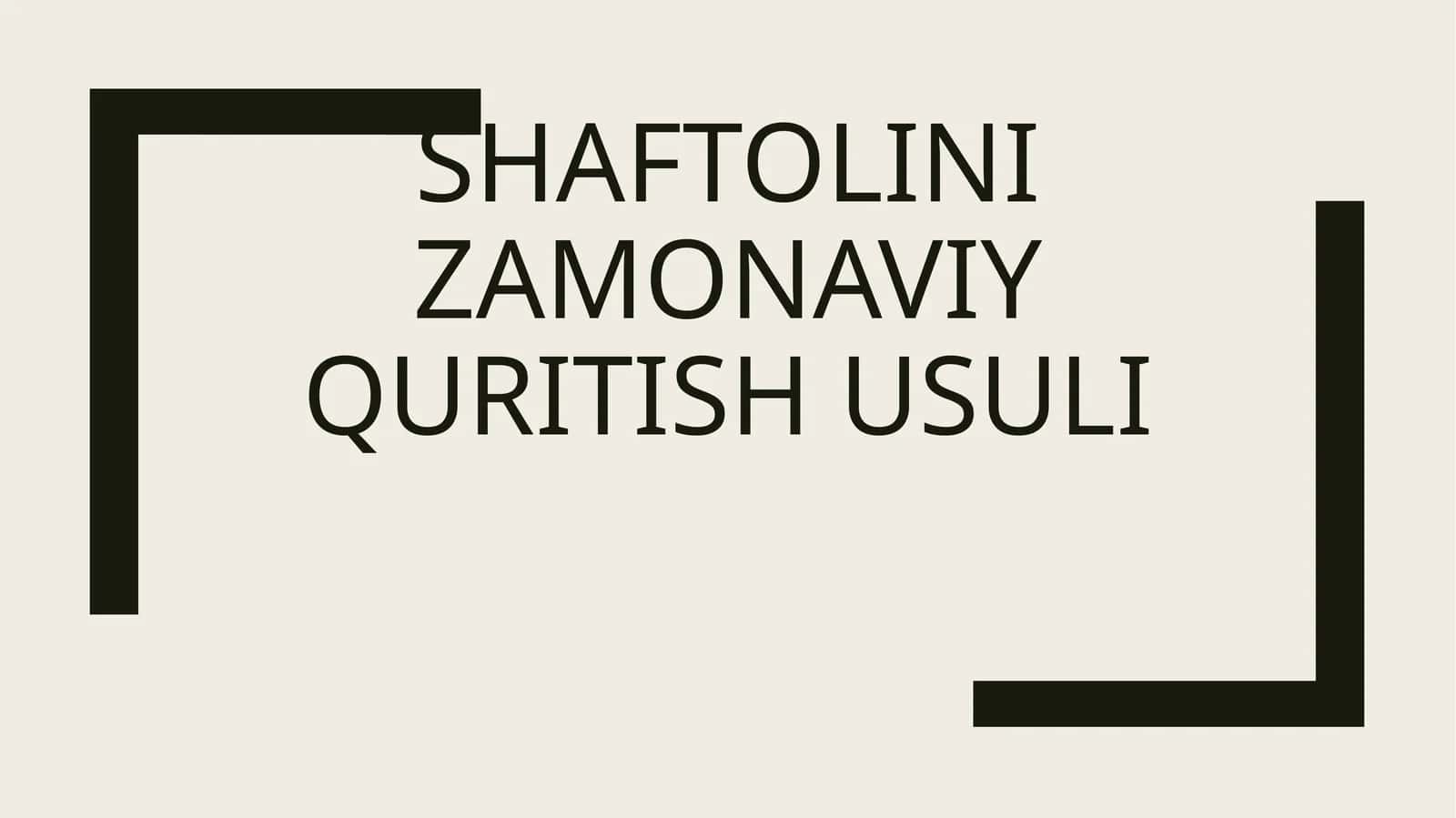 Shaftolini zamonaviy quritish usuli