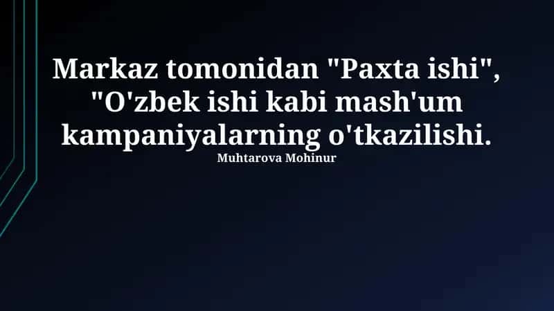 Paxta ishi va O'zbek ishi